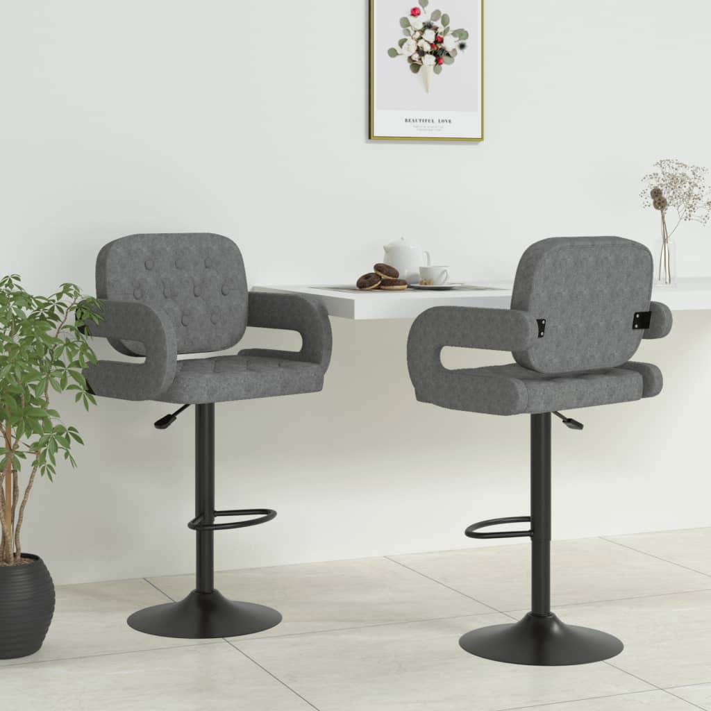 Sgabelli da Bar 2 pz Grigio Chiaro in Tessuto - homemem39
