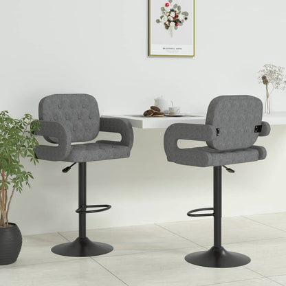 Sgabelli da Bar 2 pz Grigio Chiaro in Tessuto - homemem39