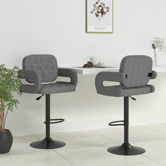 Sgabelli da Bar 2 pz Grigio Chiaro in Tessuto - homemem39