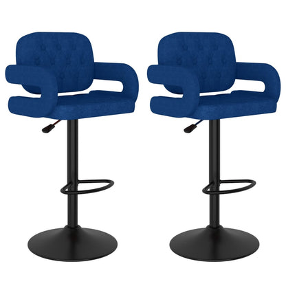 Sgabelli da Bar 2 pz Blu in Tessuto - homemem39