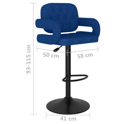 Sgabelli da Bar 2 pz Blu in Tessuto - homemem39