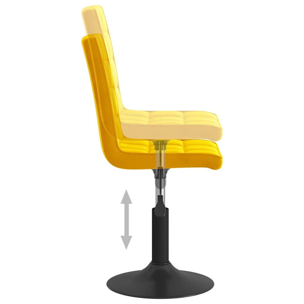 Sedie da Pranzo Girevoli 2 pz Giallo Senape in Velluto | homemem39