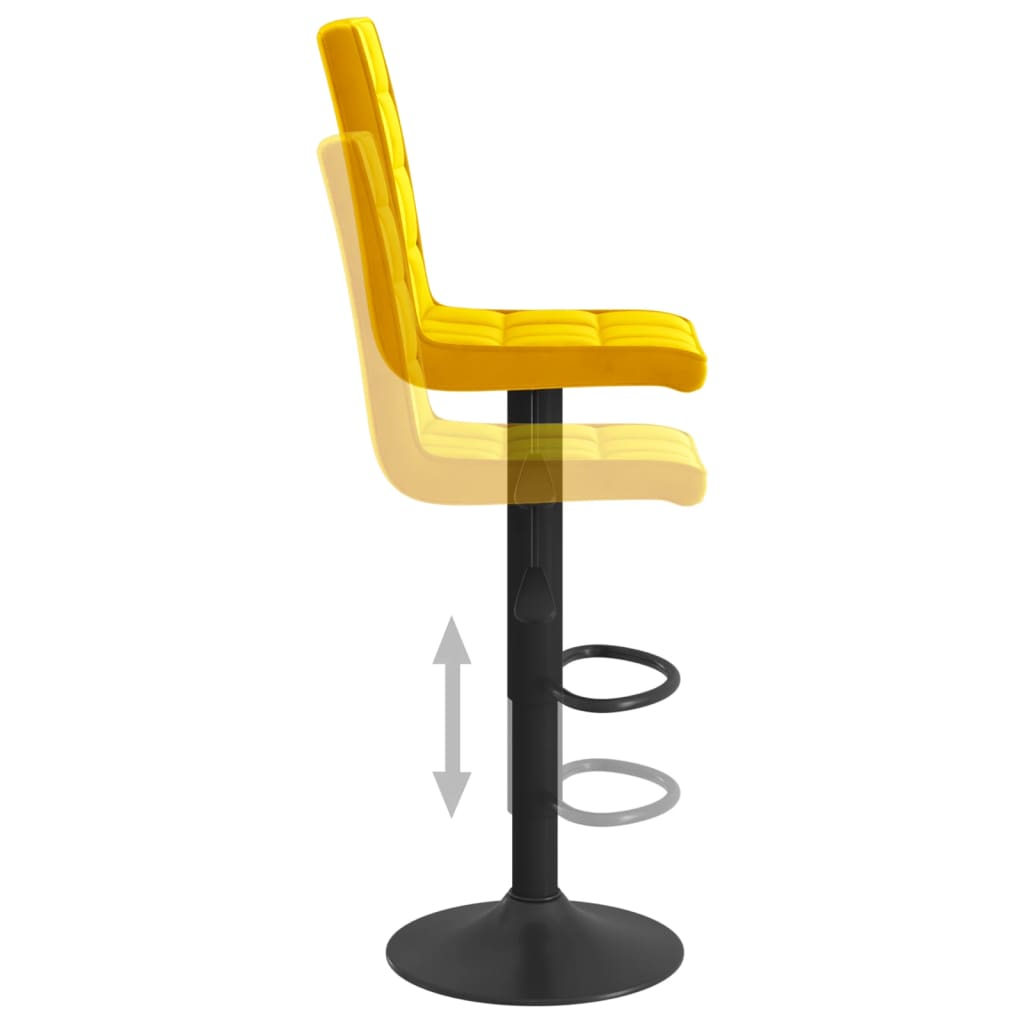 Sgabello da Bar Giallo Senape in Velluto - homemem39