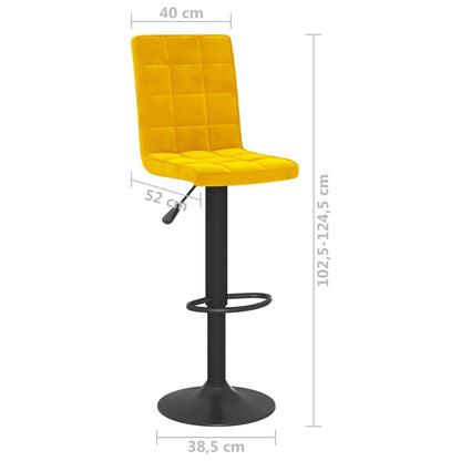 Sgabello da Bar Giallo Senape in Velluto - homemem39