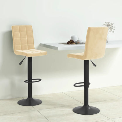 Sgabelli da Bar 2 pz Crema in Velluto - homemem39