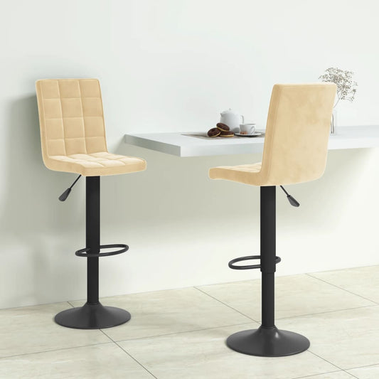 Sgabelli da Bar 2 pz Crema in Velluto - homemem39