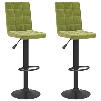 Sgabelli da Bar 2 pz Verde Chiaro in Velluto - homemem39