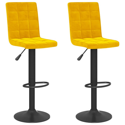 Sgabelli da Bar 2 pz Giallo Senape in Velluto - homemem39