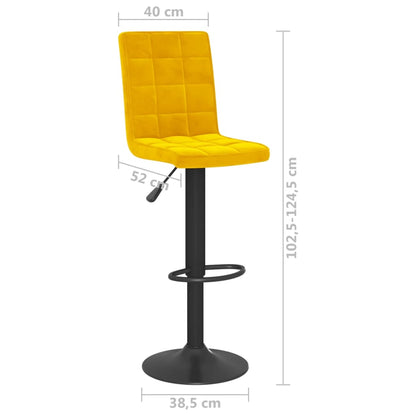 Sgabelli da Bar 2 pz Giallo Senape in Velluto - homemem39