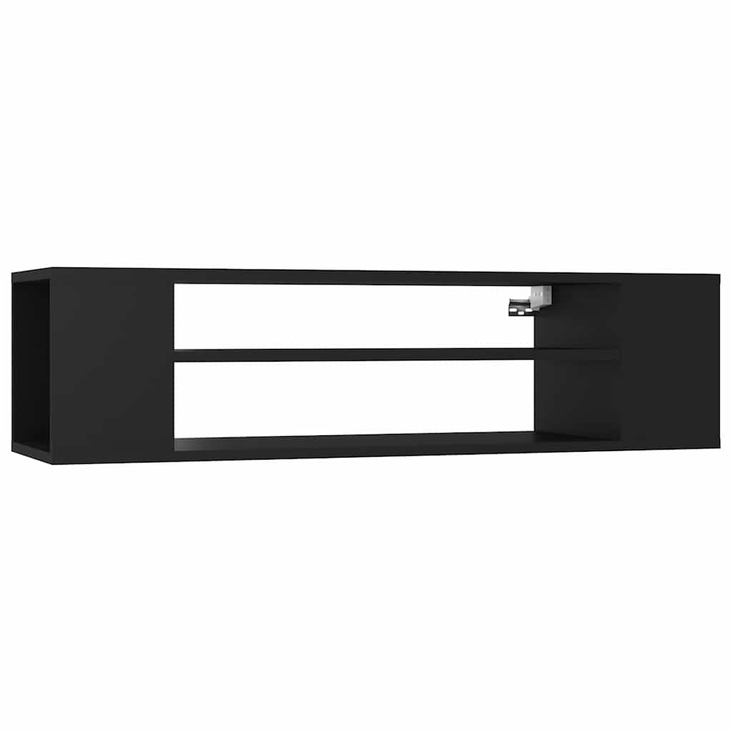 Mobile Porta TV Pensile Nero 100x30x26,5 cm Legno Multistrato