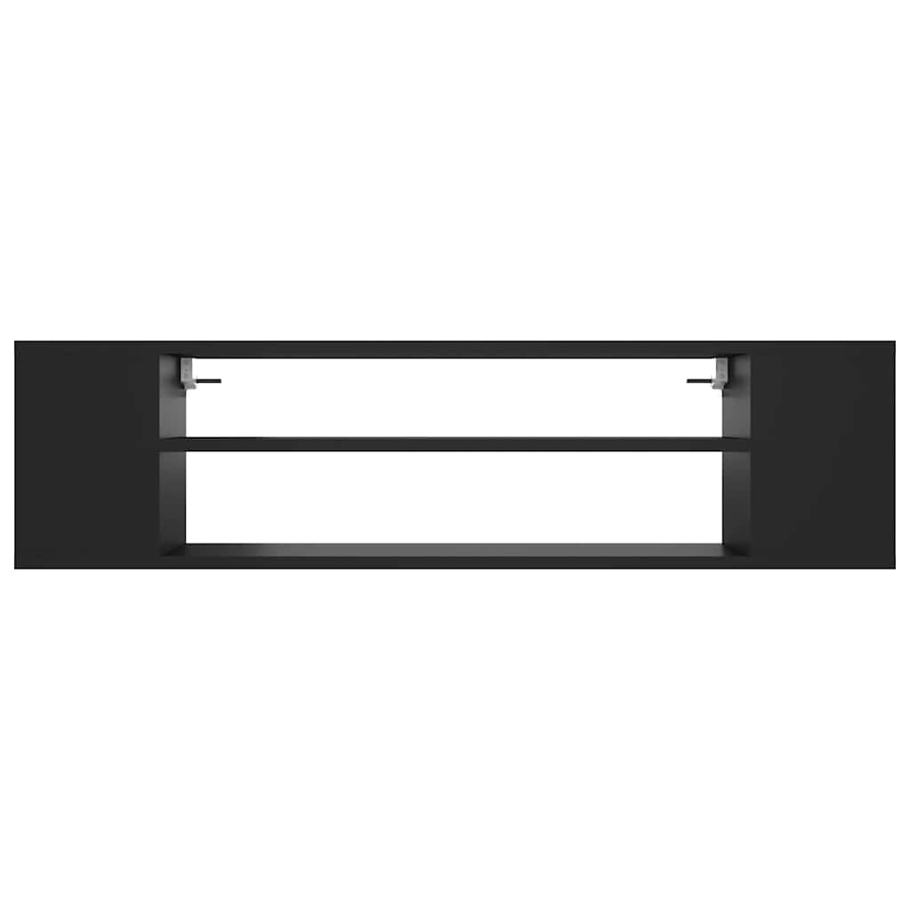 Mobile Porta TV Pensile Nero 100x30x26,5 cm Legno Multistrato