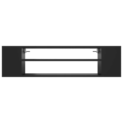 Mobile Porta TV Pensile Nero 100x30x26,5 cm Legno Multistrato