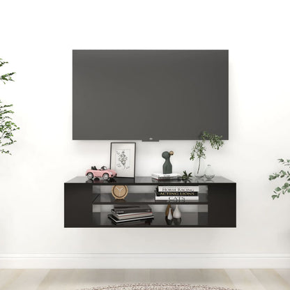 Mobile Porta TV Pensile Nero 100x30x26,5 cm Legno Multistrato - homemem39