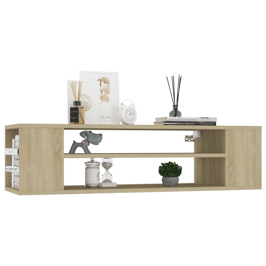 Mobile TV Pensile Rovere Sonoma 100x30x26,5cm Legno Multistrato - homemem39