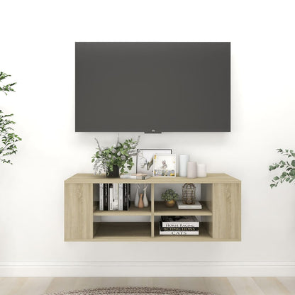 Mobile TV da Parete Rovere Sonoma 102x35x35cm Legno Multistrato - homemem39