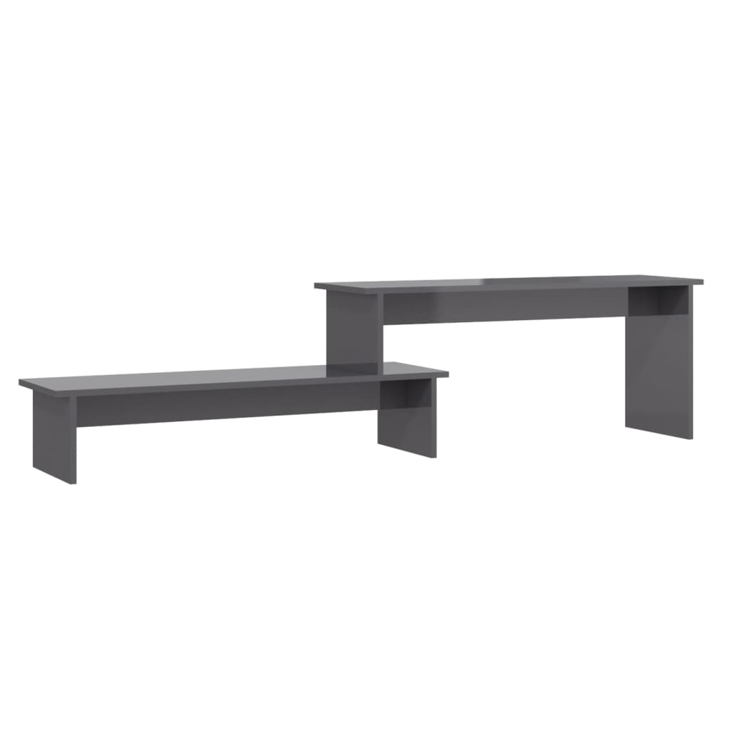 Mobile Porta TV Grigio Lucido 180x30x43 cm in Legno Multistrato - homemem39