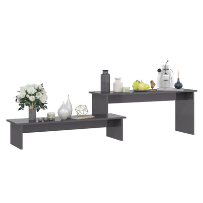Mobile Porta TV Grigio Lucido 180x30x43 cm in Legno Multistrato - homemem39