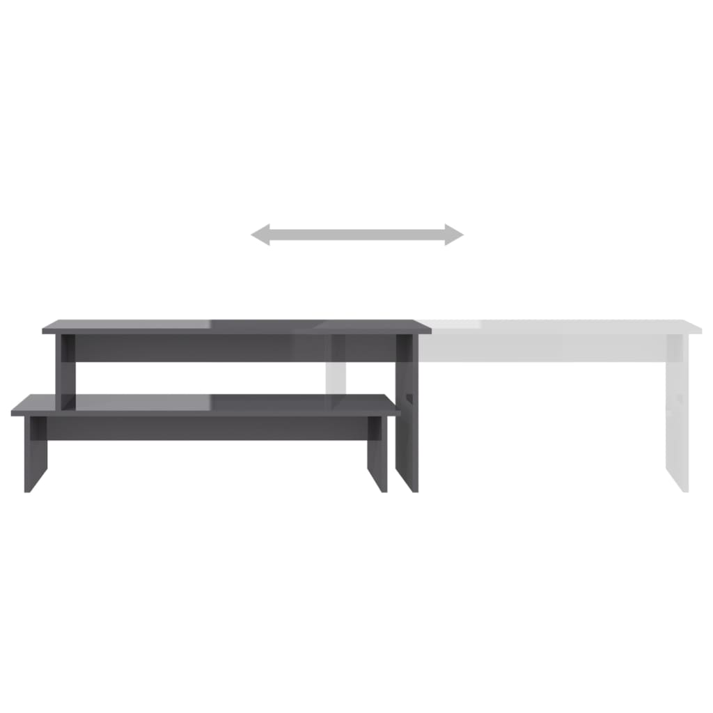 Mobile Porta TV Grigio Lucido 180x30x43 cm in Legno Multistrato - homemem39