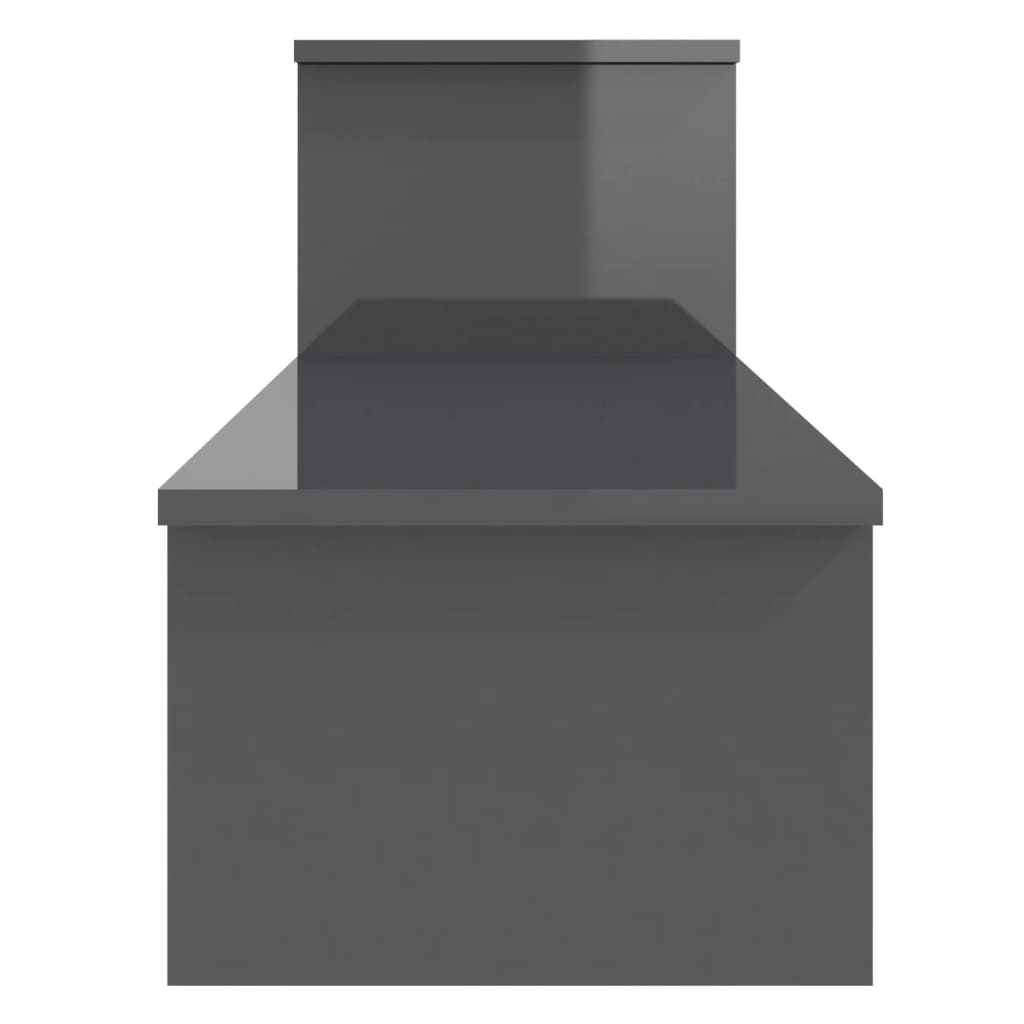 Mobile Porta TV Grigio Lucido 180x30x43 cm in Legno Multistrato - homemem39