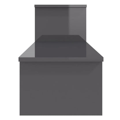 Mobile Porta TV Grigio Lucido 180x30x43 cm in Legno Multistrato - homemem39