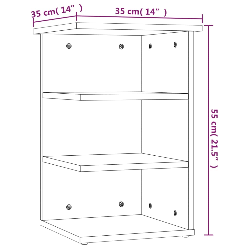 Credenza Nera 35x35x55 cm in Legno Multistrato - homemem39