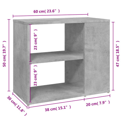 Credenza Grigio Cemento 60x30x50 cm in Legno Multistrato - homemem39
