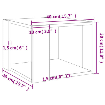 Tavolino da Salotto Grigio Cemento 40x40x30cm Legno Multistrato | homemem39