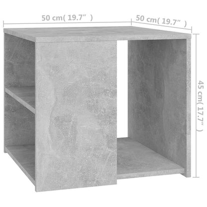 Tavolino Grigio Cemento 50x50x45 cm in Legno Multistrato