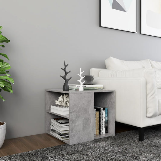 Tavolino Grigio Cemento 50x50x45 cm in Legno Multistrato - homemem39