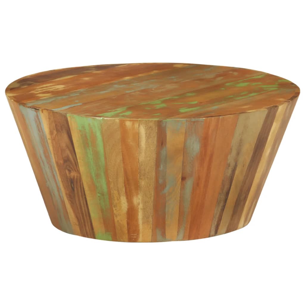 Tavolino da Salotto Ø65x31 cm in Legno Massello di Recupero | homemem39