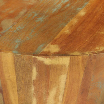 Tavolino da Salotto Ø65x31 cm in Legno Massello di Recupero