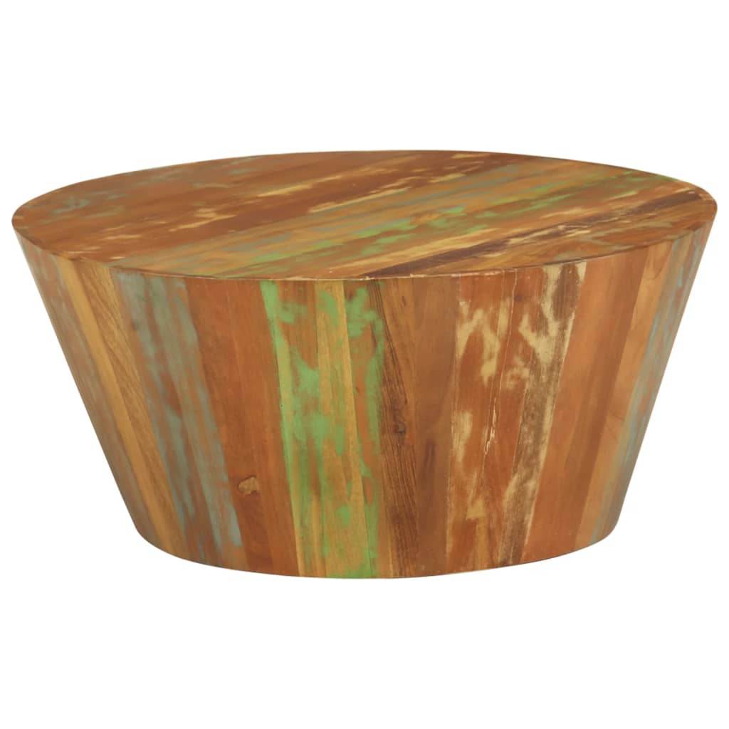 Tavolino da Salotto Ø65x31 cm in Legno Massello di Recupero | homemem39