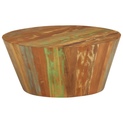 Tavolino da Salotto Ø65x31 cm in Legno Massello di Recupero | homemem39