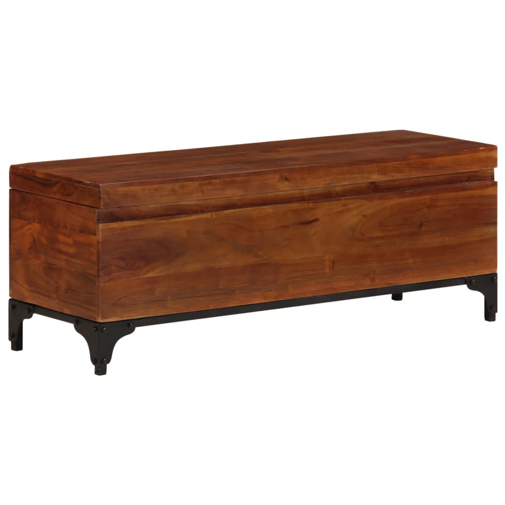 Baule 110x35x41 cm in Legno Massello di Acacia - homemem39