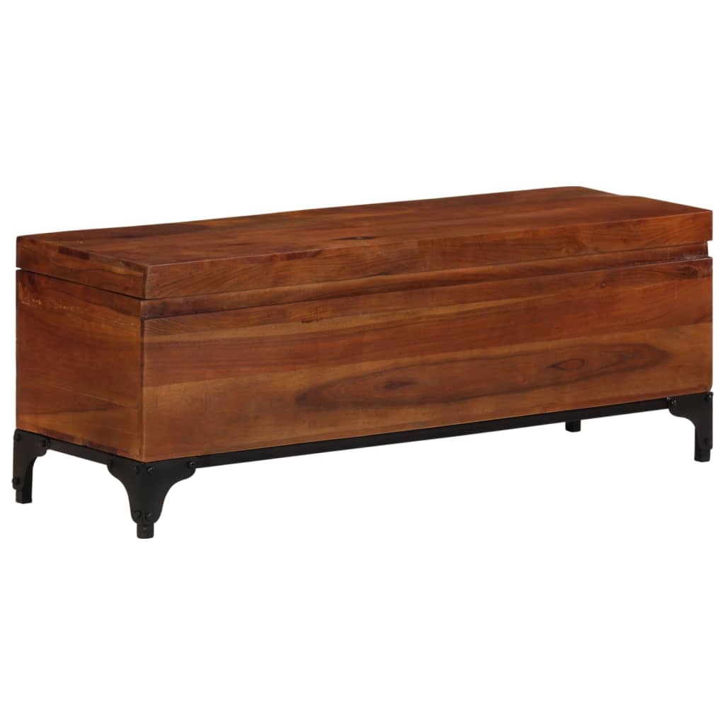 Baule 110x35x41 cm in Legno Massello di Acacia - homemem39