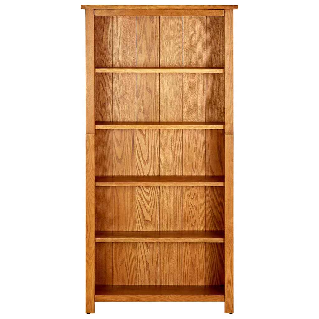 Libreria a 5 Ripiani 70x22x140 cm in Legno Massello di Rovere | homemem39