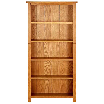 Libreria a 5 Ripiani 70x22x140 cm in Legno Massello di Rovere | homemem39