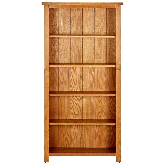 Libreria a 5 Ripiani 70x22x140 cm in Legno Massello di Rovere | homemem39