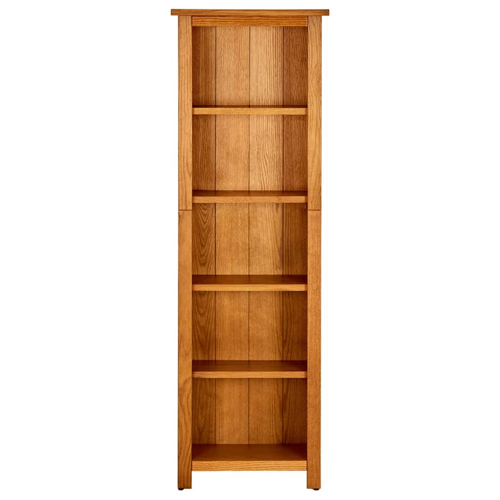 Libreria a 5 Ripiani 45x22x140 cm in Legno Massello di Rovere | homemem39