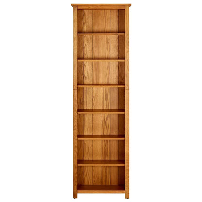 Libreria a 7 Ripiani 60x22x200 cm in Legno Massello di Rovere | homemem39