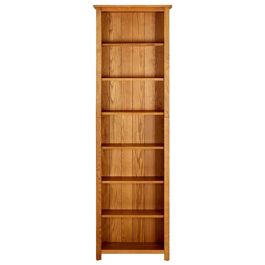 Libreria a 7 Ripiani 60x22x200 cm in Legno Massello di Rovere | homemem39