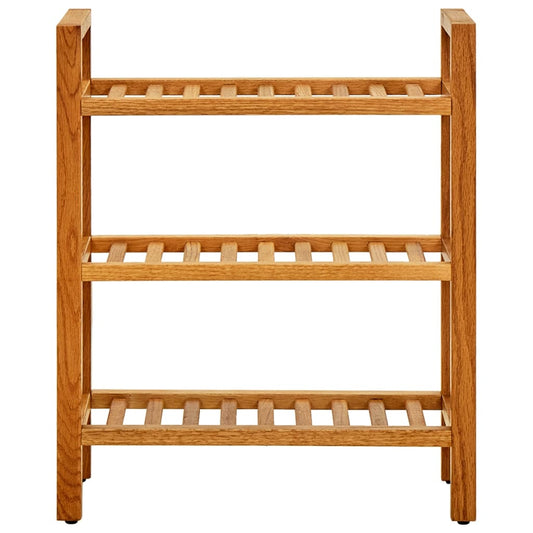 Scarpiera con 3 Ripiani 50x27x60 cm in Legno Massello di Rovere - homemem39