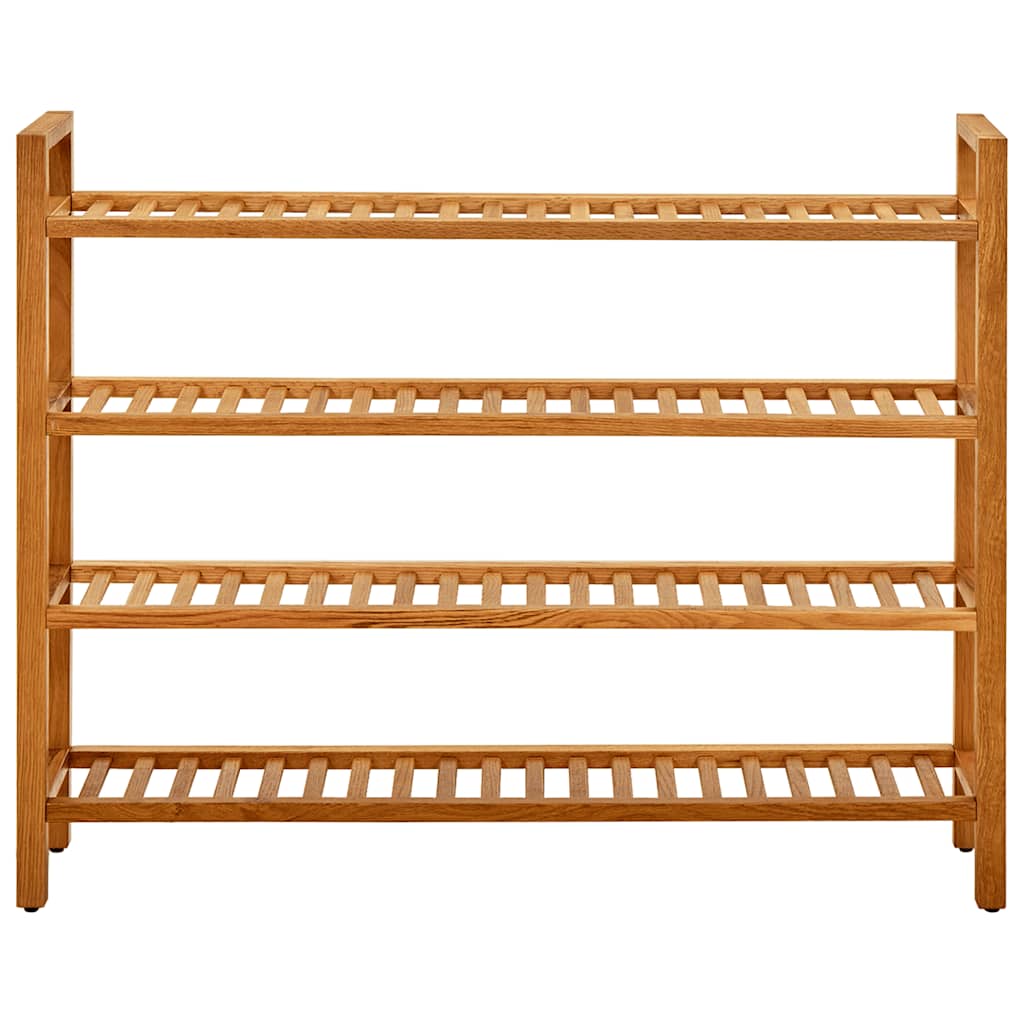 Shoe rack with 4 shelves 100x27x80cm in solid oak wood