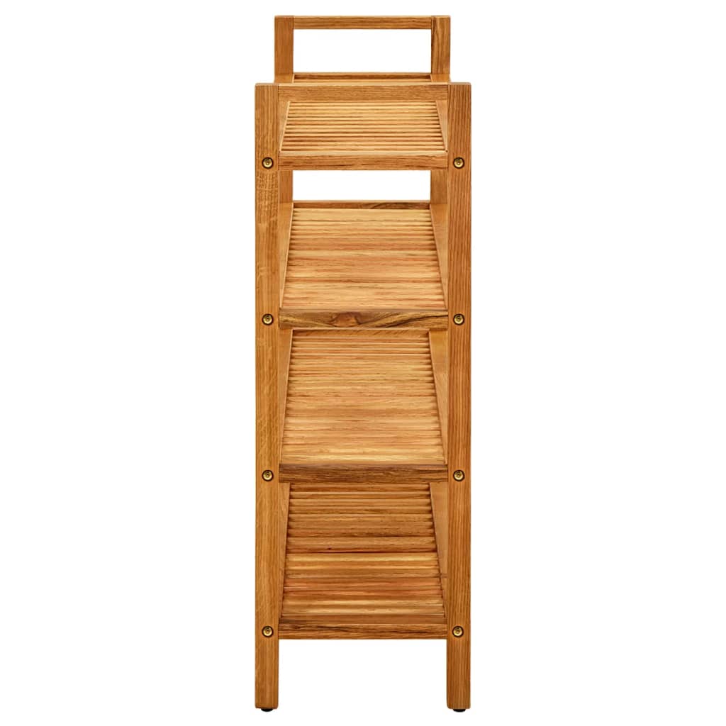 Shoe rack with 4 shelves 100x27x80cm in solid oak wood
