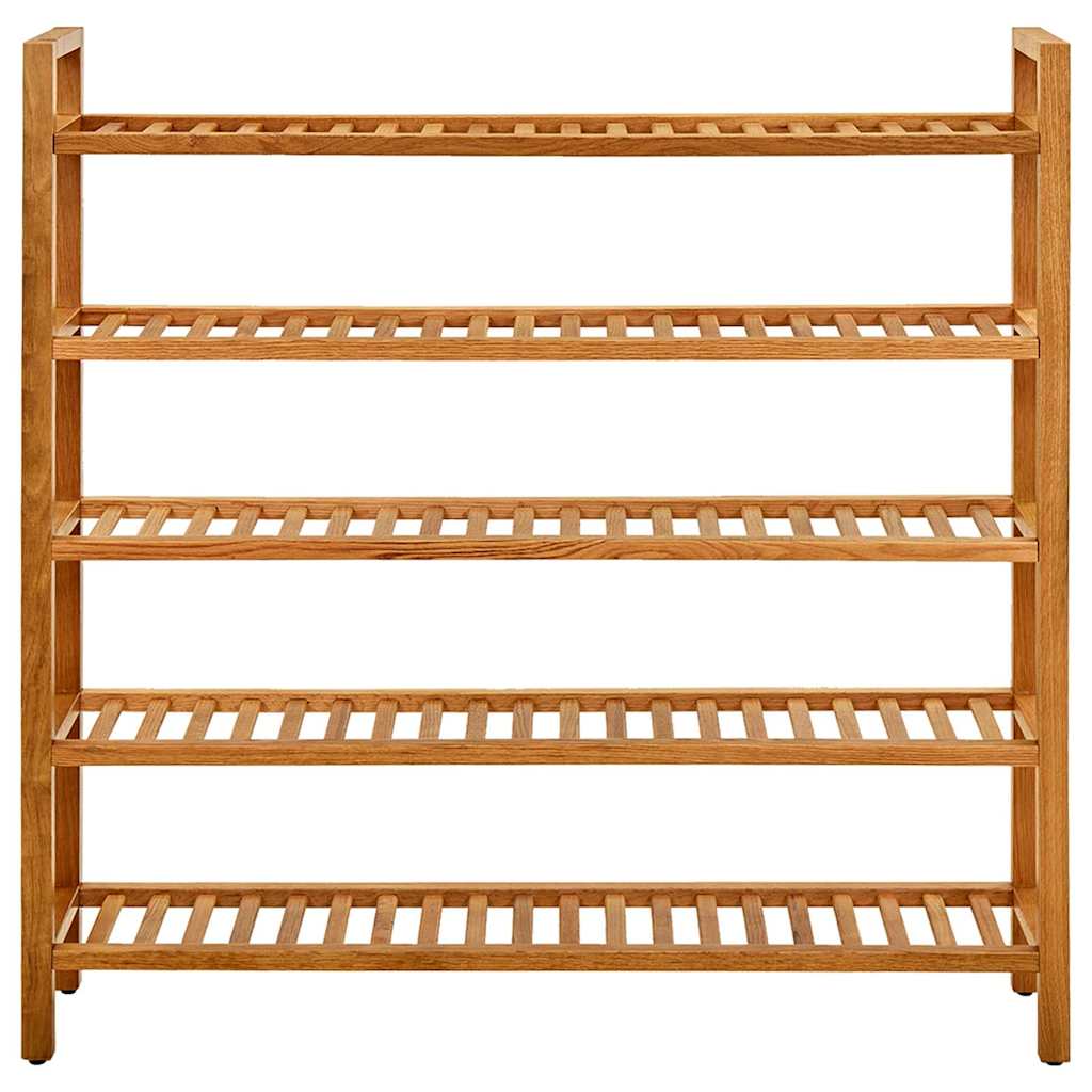Shoe rack with 5 shelves 100x27x100 cm in solid oak