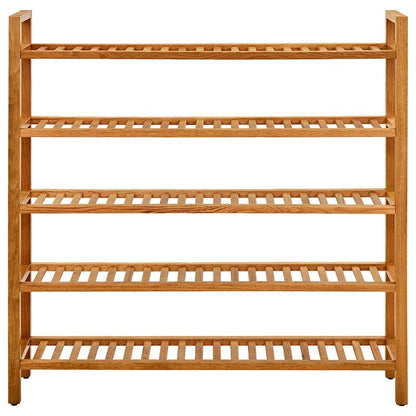 Shoe rack with 5 shelves 100x27x100 cm in solid oak