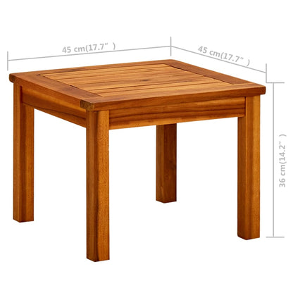 Tavolino da Giardino 45x45x36 cm in Legno Massello di Acacia