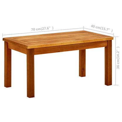 Tavolino da Giardino 70x40x36 cm in Legno Massello di Acacia | homemem39