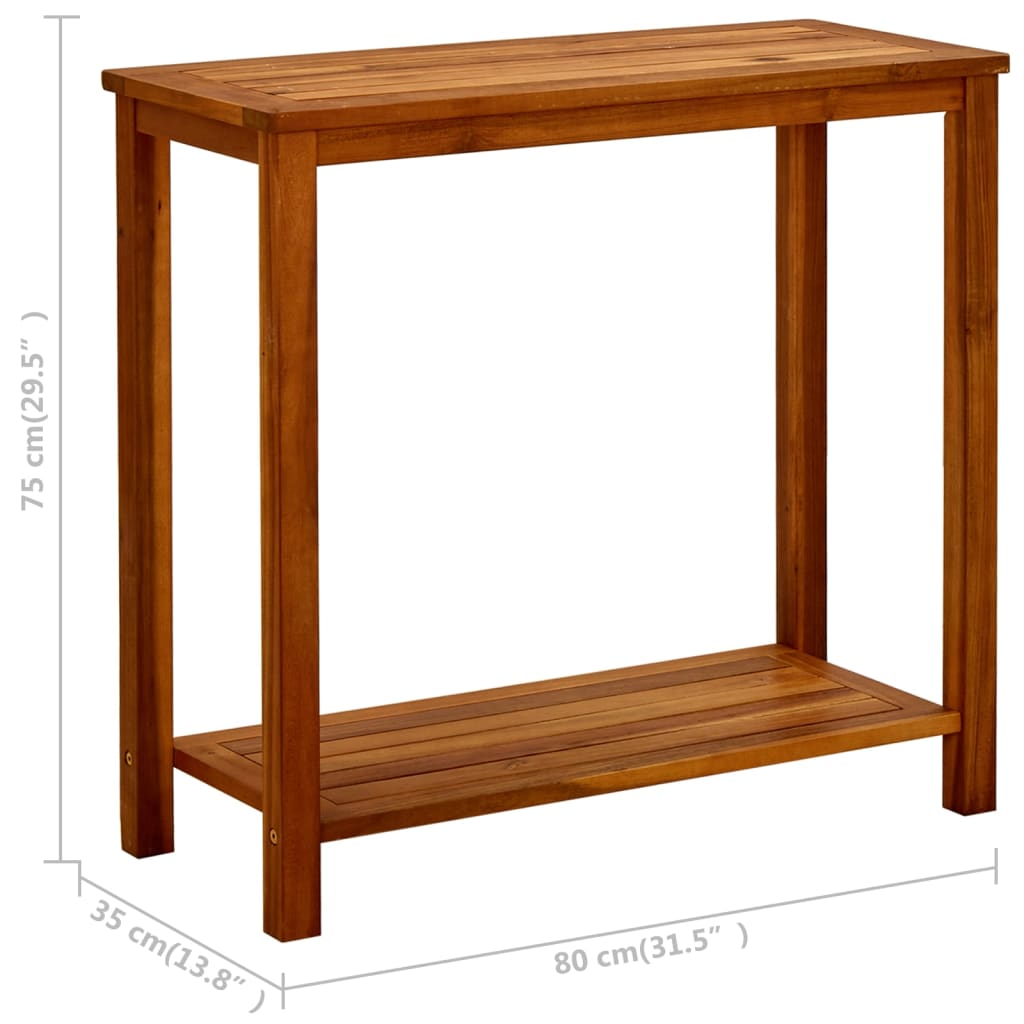 Tavolo Consolle da Giardino 80x35x75cm Legno Massello di Acacia