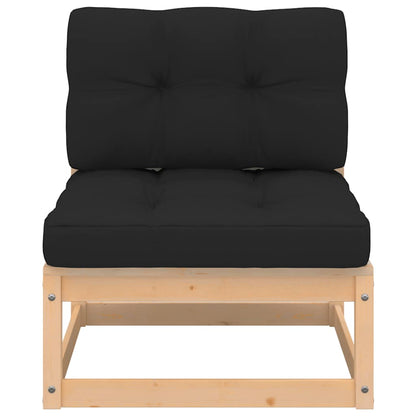 Divano Centrale Giardino con Cuscini in Legno di Pino - homemem39